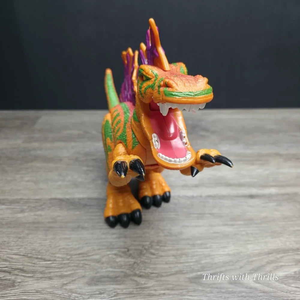 Mattel Imaginext Dinosaur- Ripper‎ Spinosaurus - Orange Green Chomping - Tested!